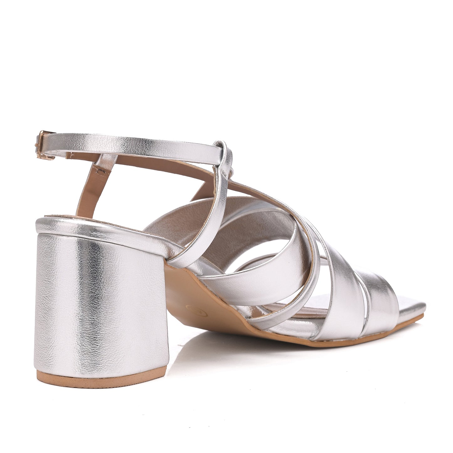 Silver Strap-Up Sandals