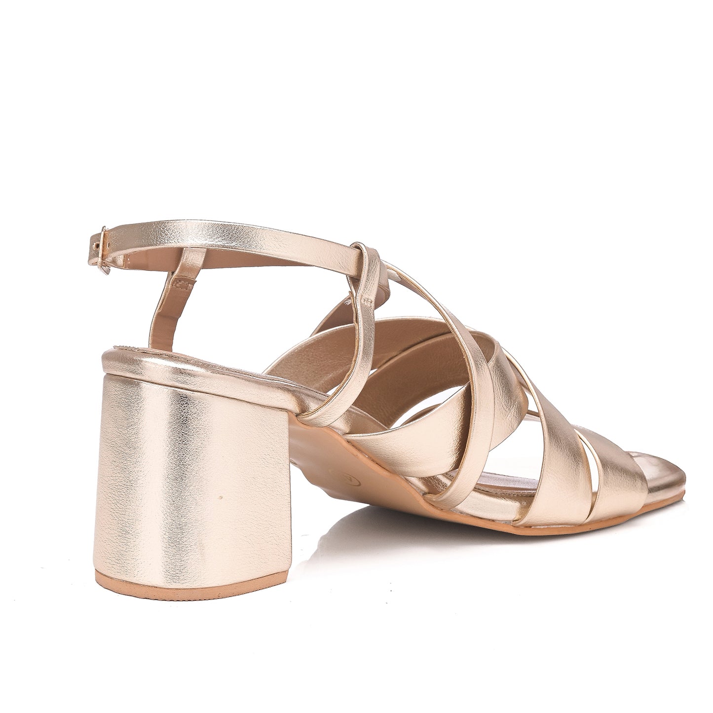 Gold Strap-Up Sandals