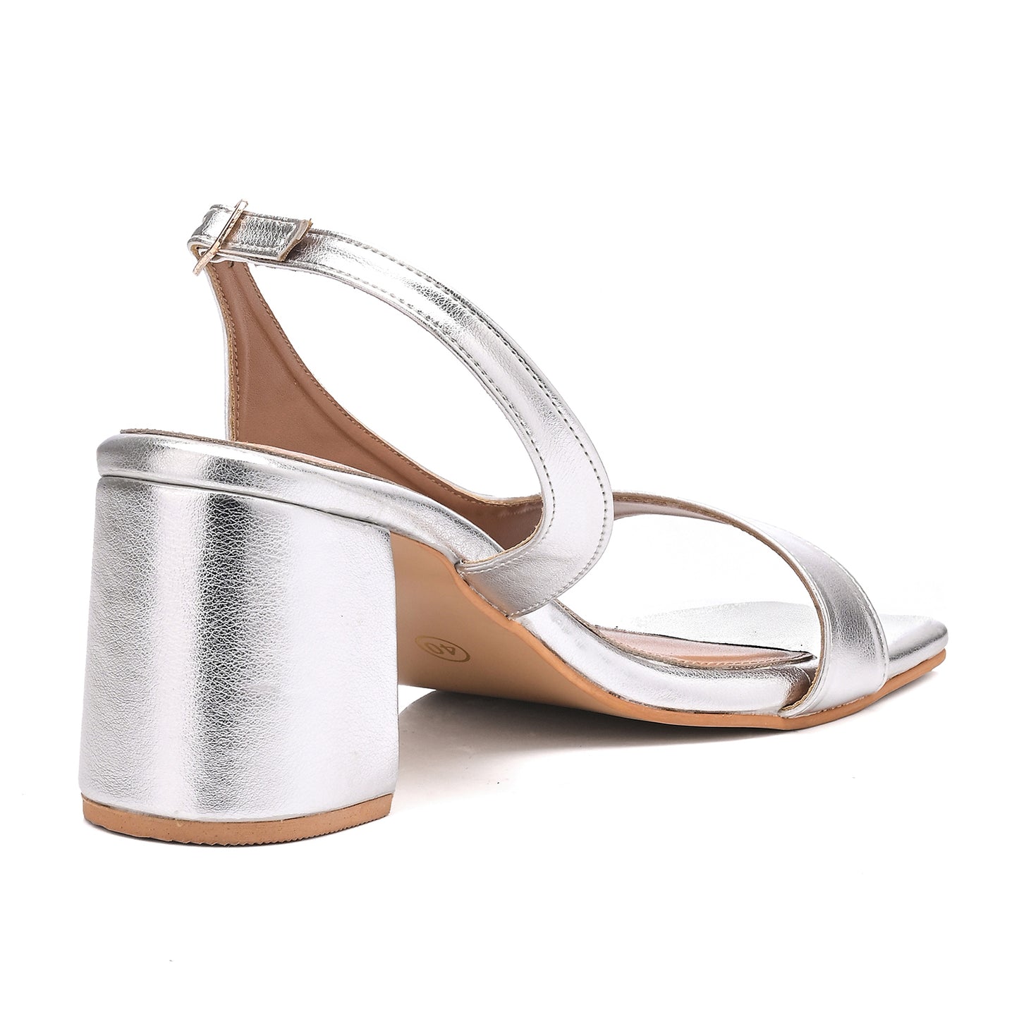 Silver Metallic Finish Statement Heels