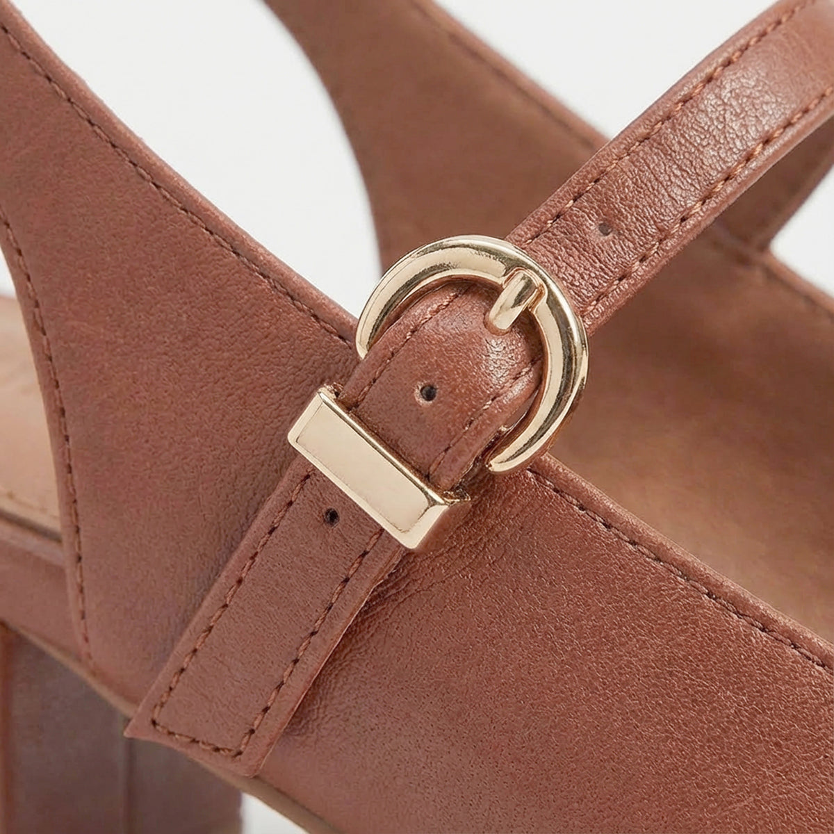 Tan Pointed-Toe Slingback Heels