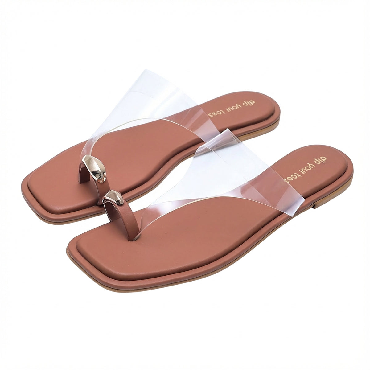 Tan Toe Ring Detail flats