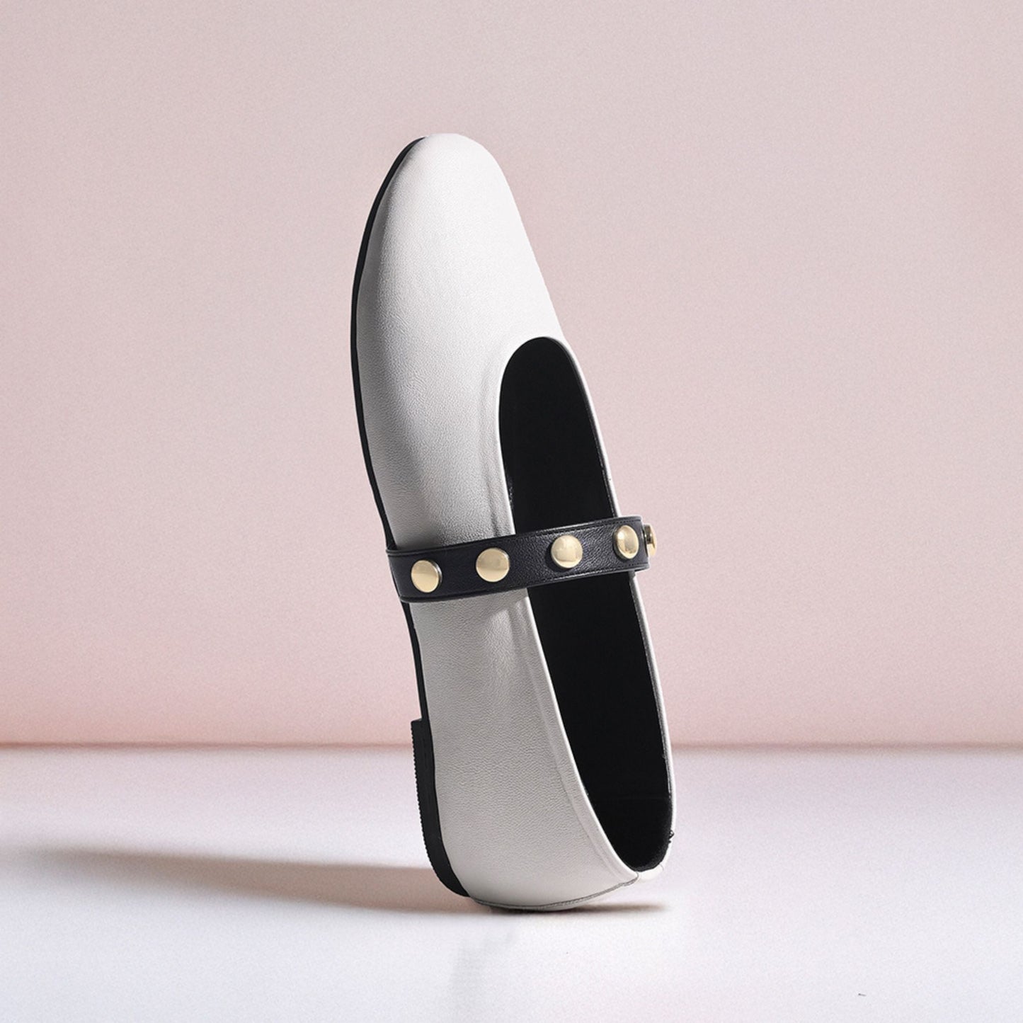 Chalk Round Toe Mary Jane Flats