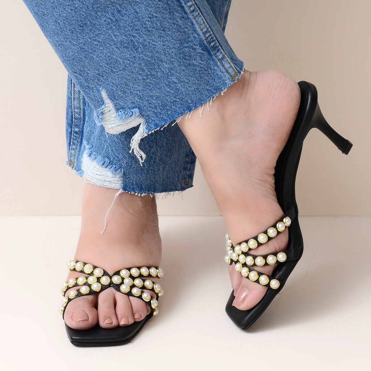 Pearl Embellished Heels