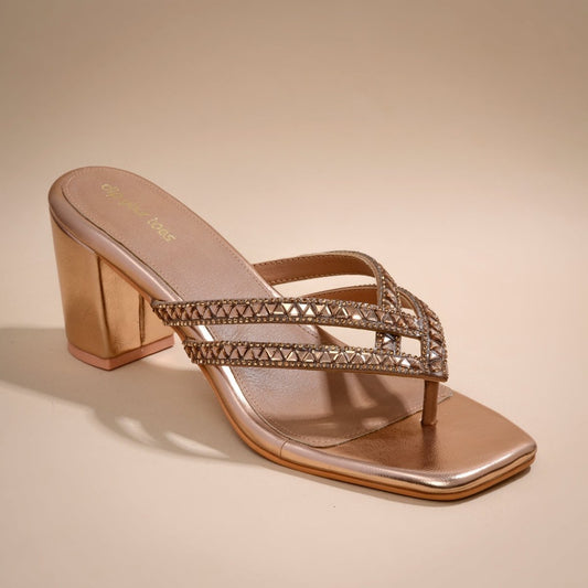 Rosegold Embellished Sandals