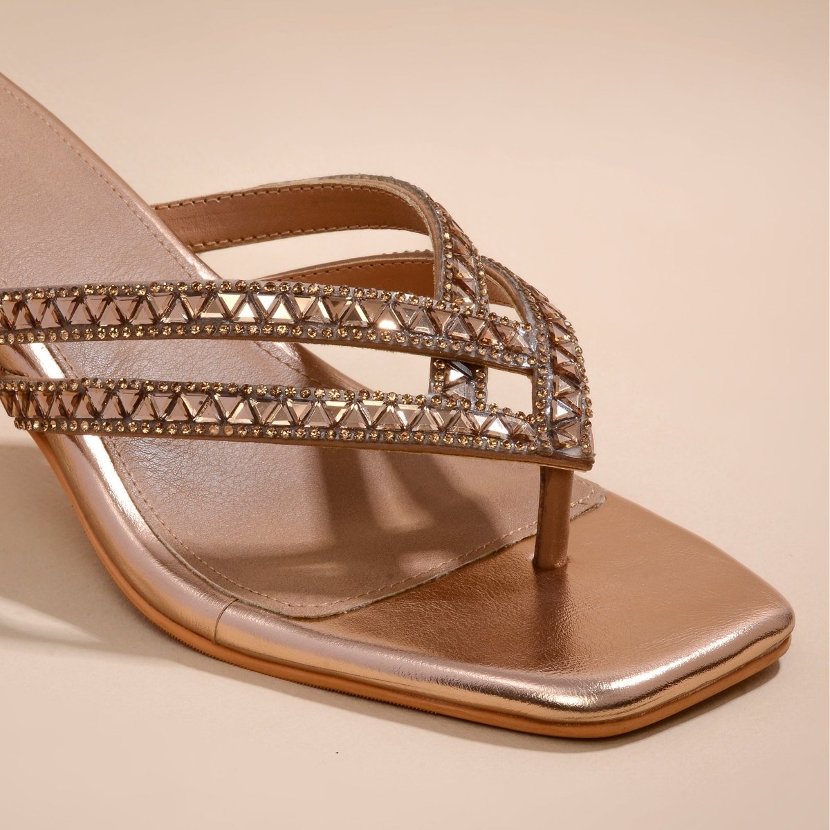 Rosegold Embellished Sandals