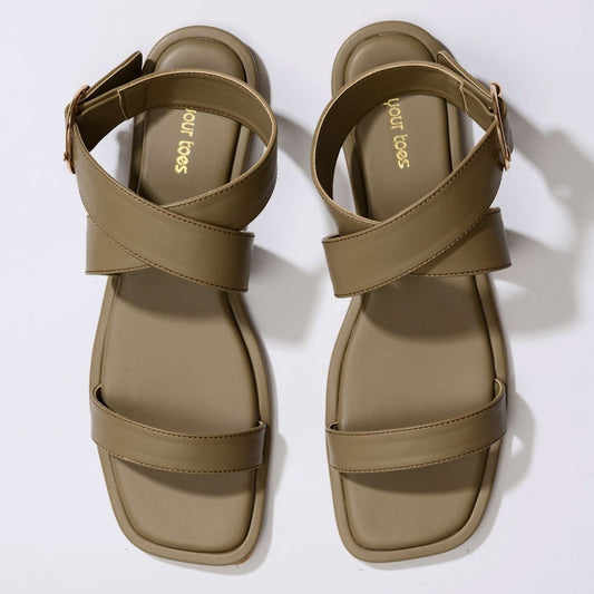 Sage cross strap sandals