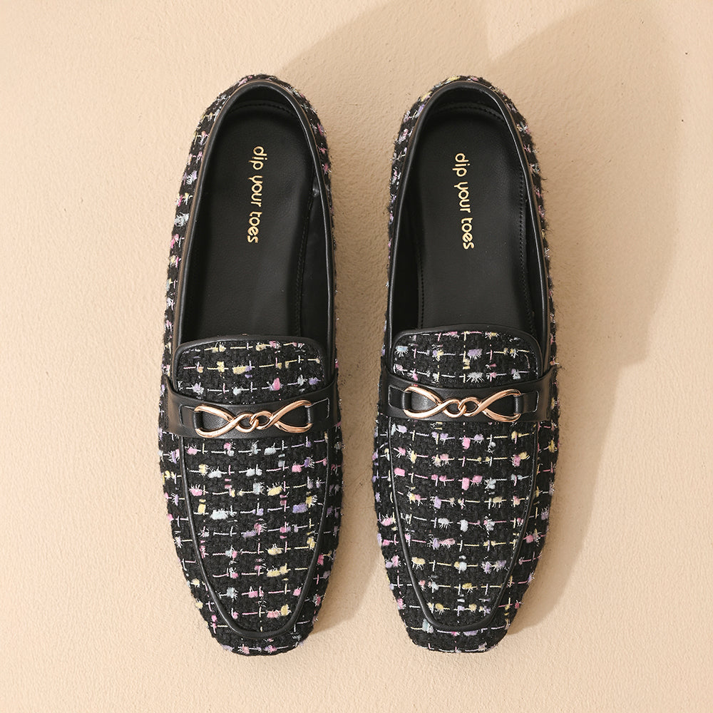 Ebony Square Toe Loafers Shoes