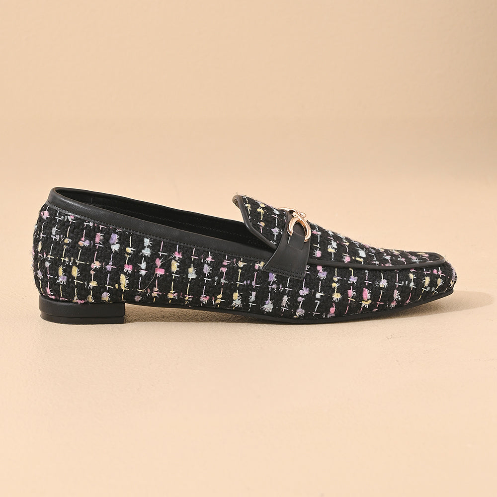 Ebony Square Toe Loafers Shoes