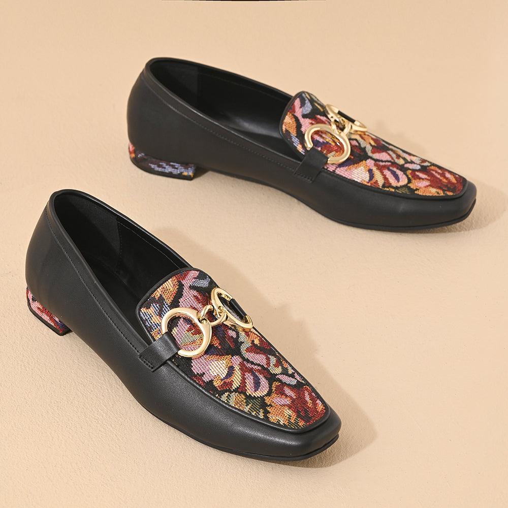 Jade Square Toe Loafers Shoes