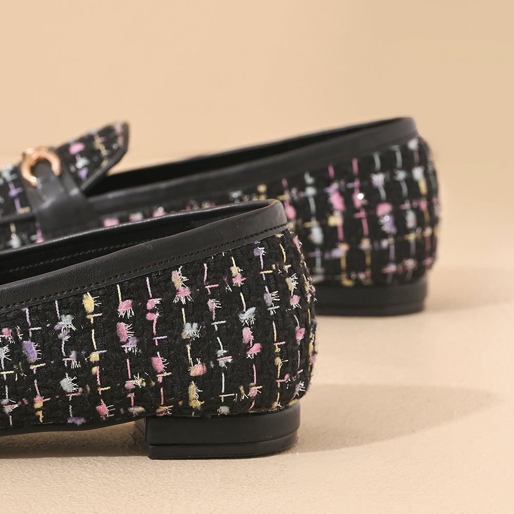 Ebony Square Toe Loafers Shoes