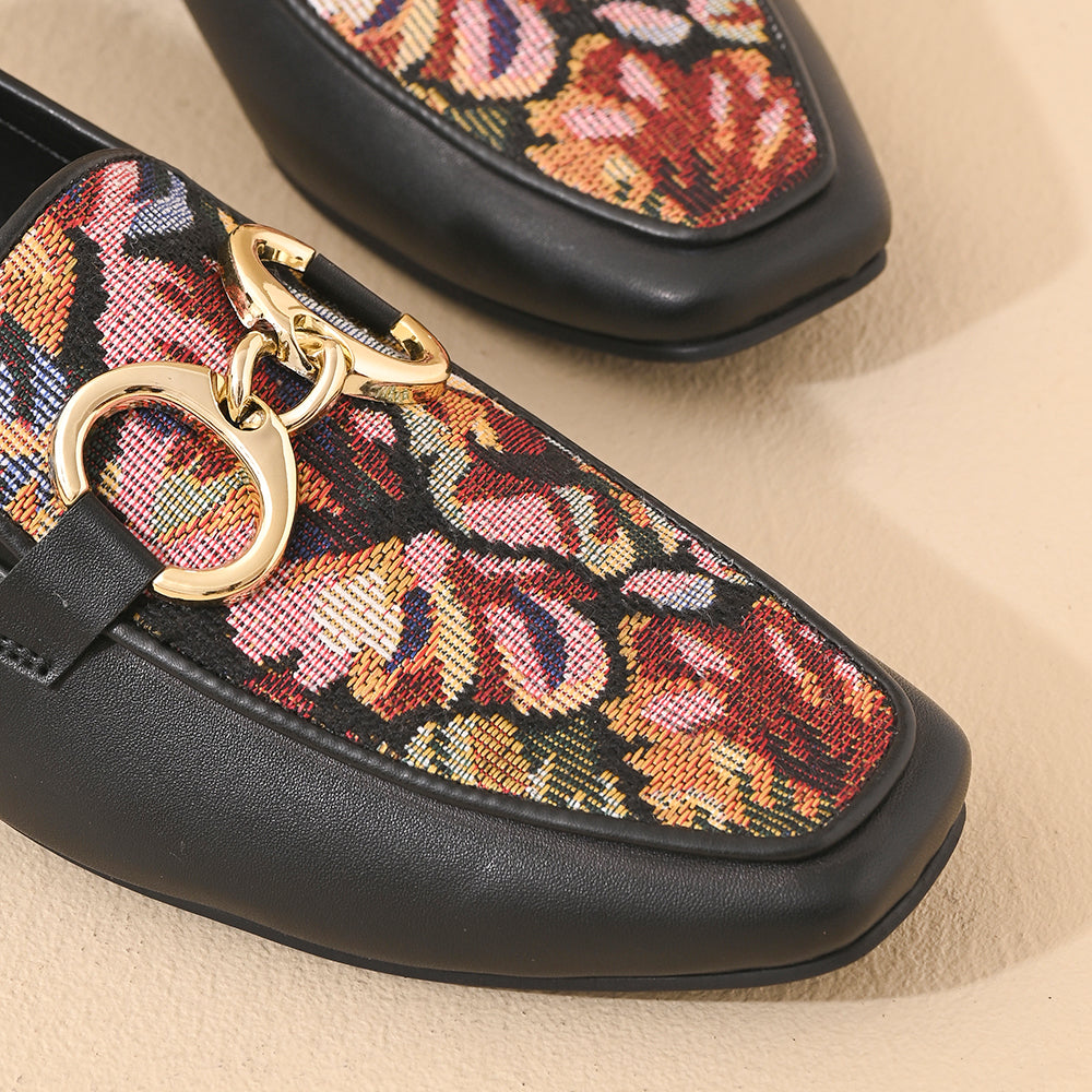 Jade Square Toe Loafers Shoes
