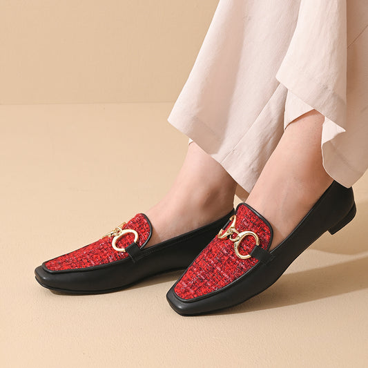 Scarlet Square Toe Loafers Shoes
