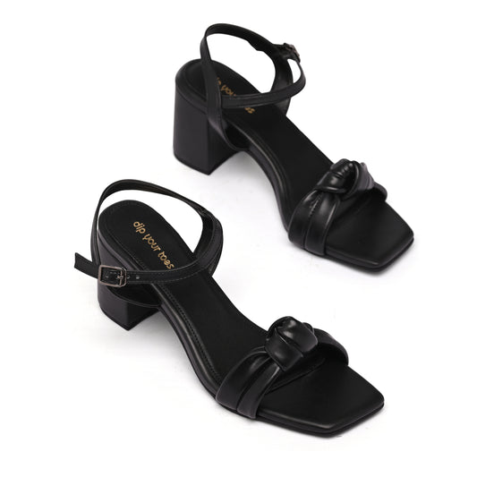 Black Luna Knot Heels