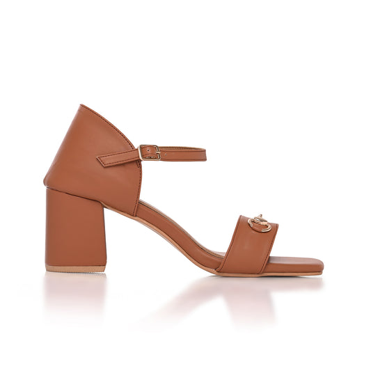 Tan Buckle Up Heels