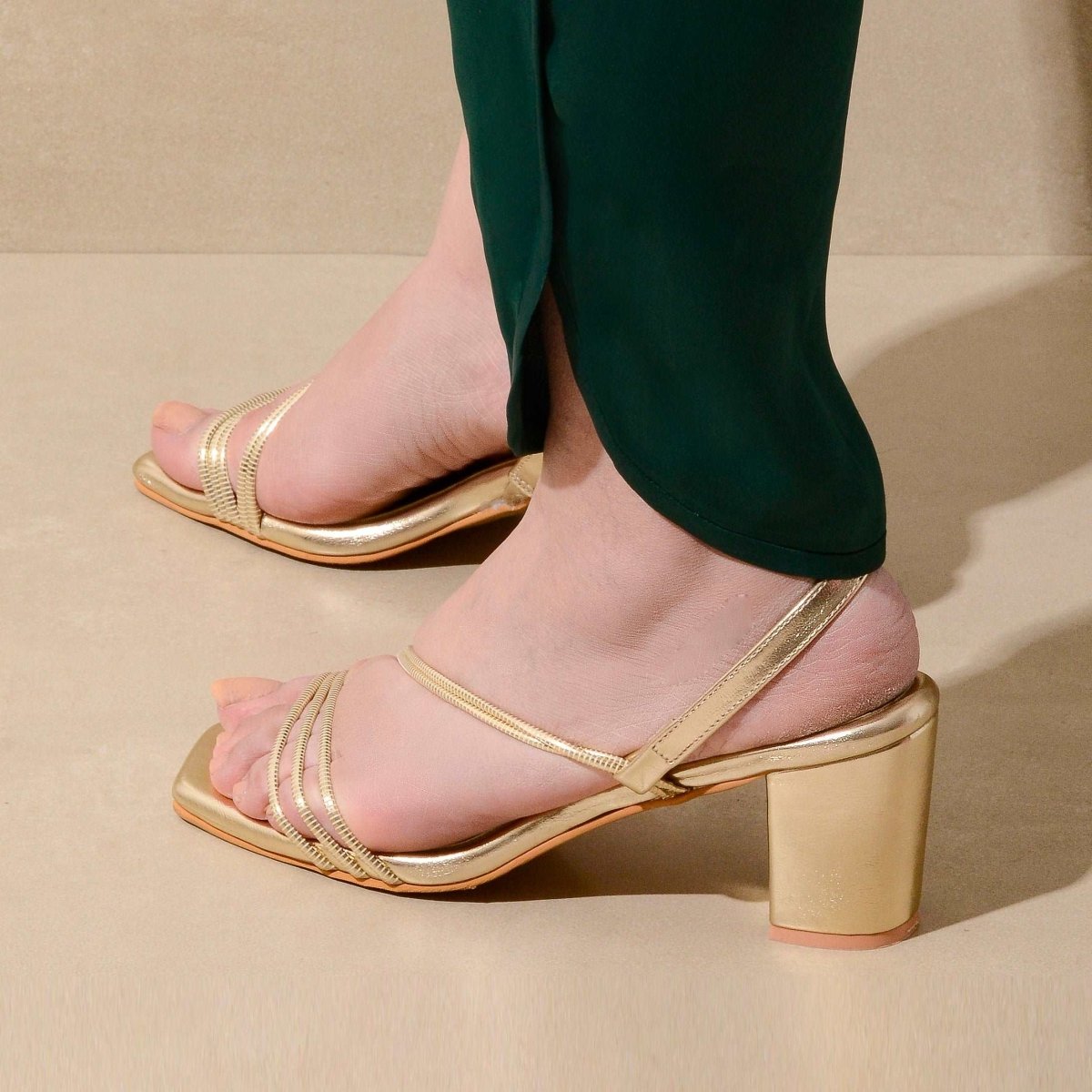 Gold Strappy Sandals