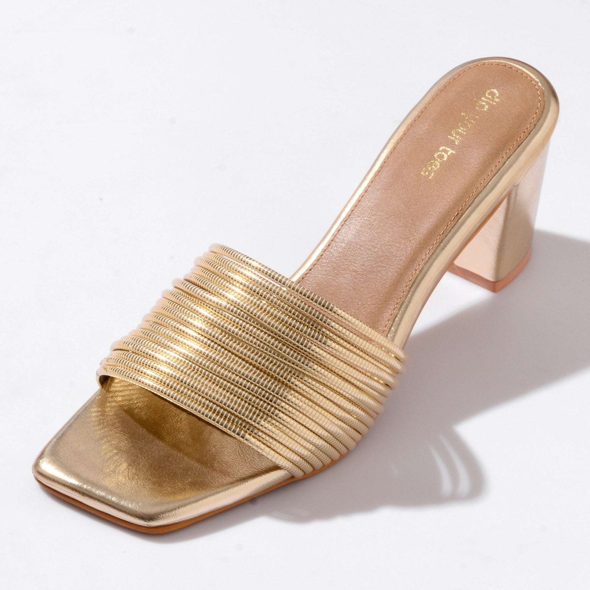 Gold Multi-Strap Heels