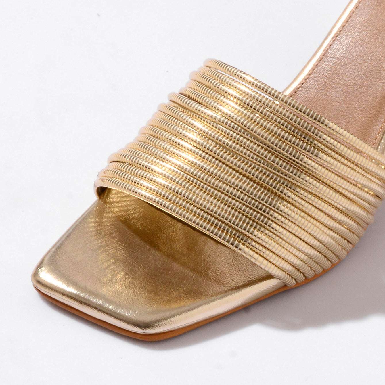 Gold Multi-Strap Heels