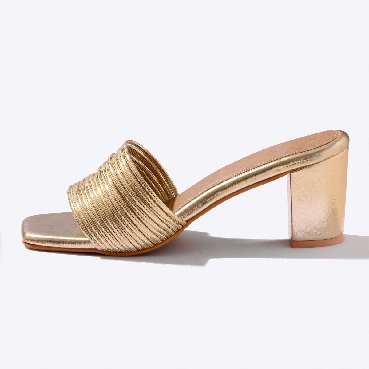 Gold Multi-Strap Heels
