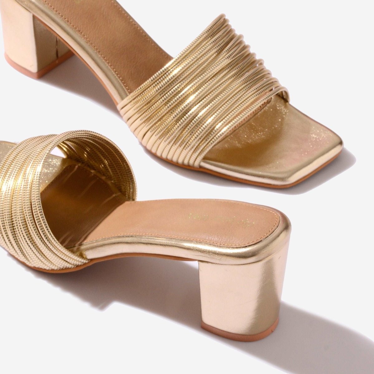 Gold Multi-Strap Heels