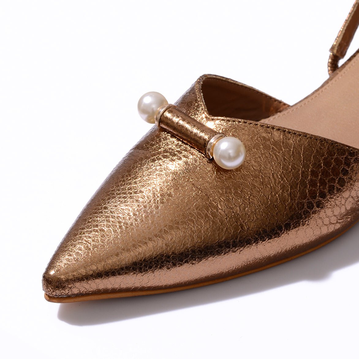 Pearl detail slingback sandals