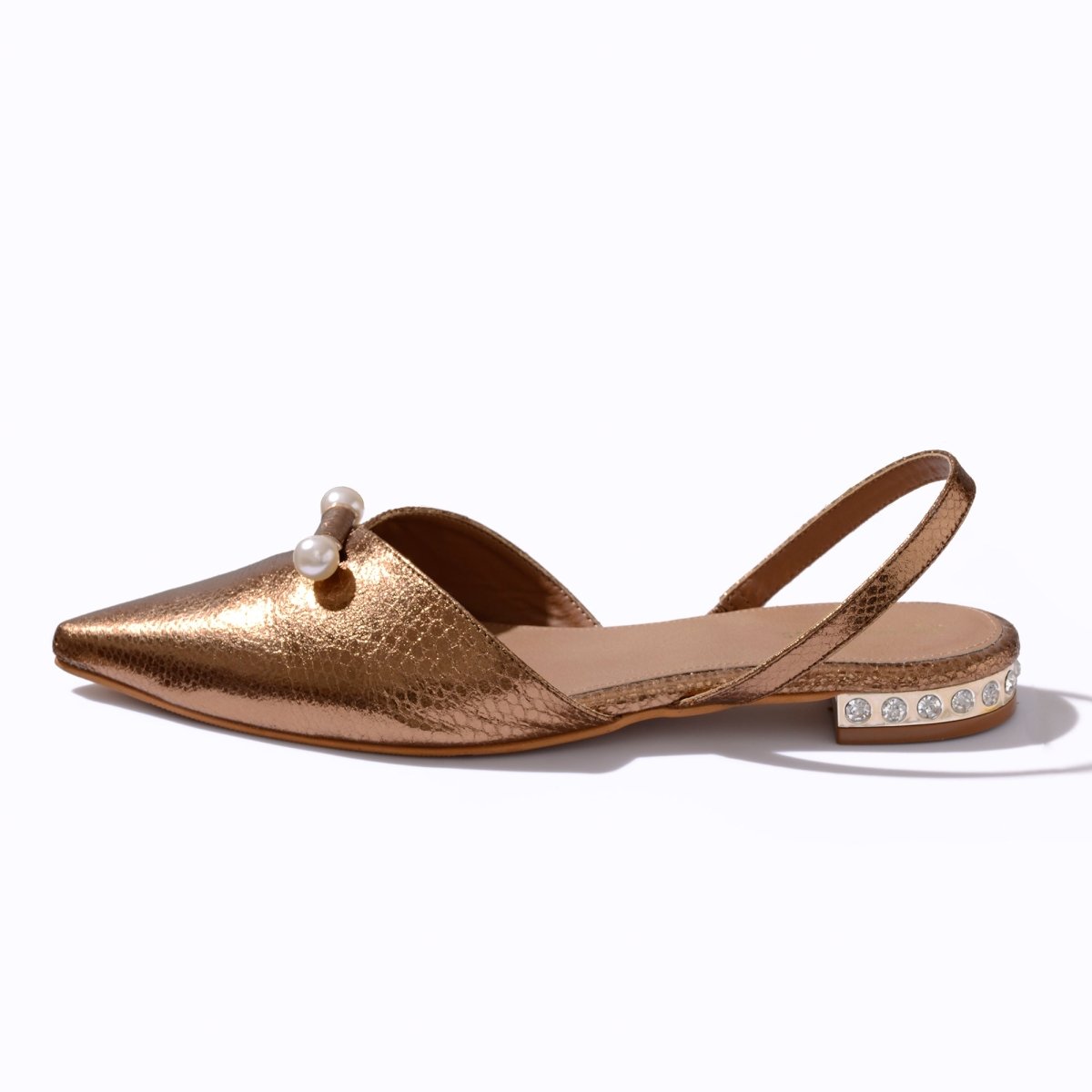 Pearl detail slingback sandals