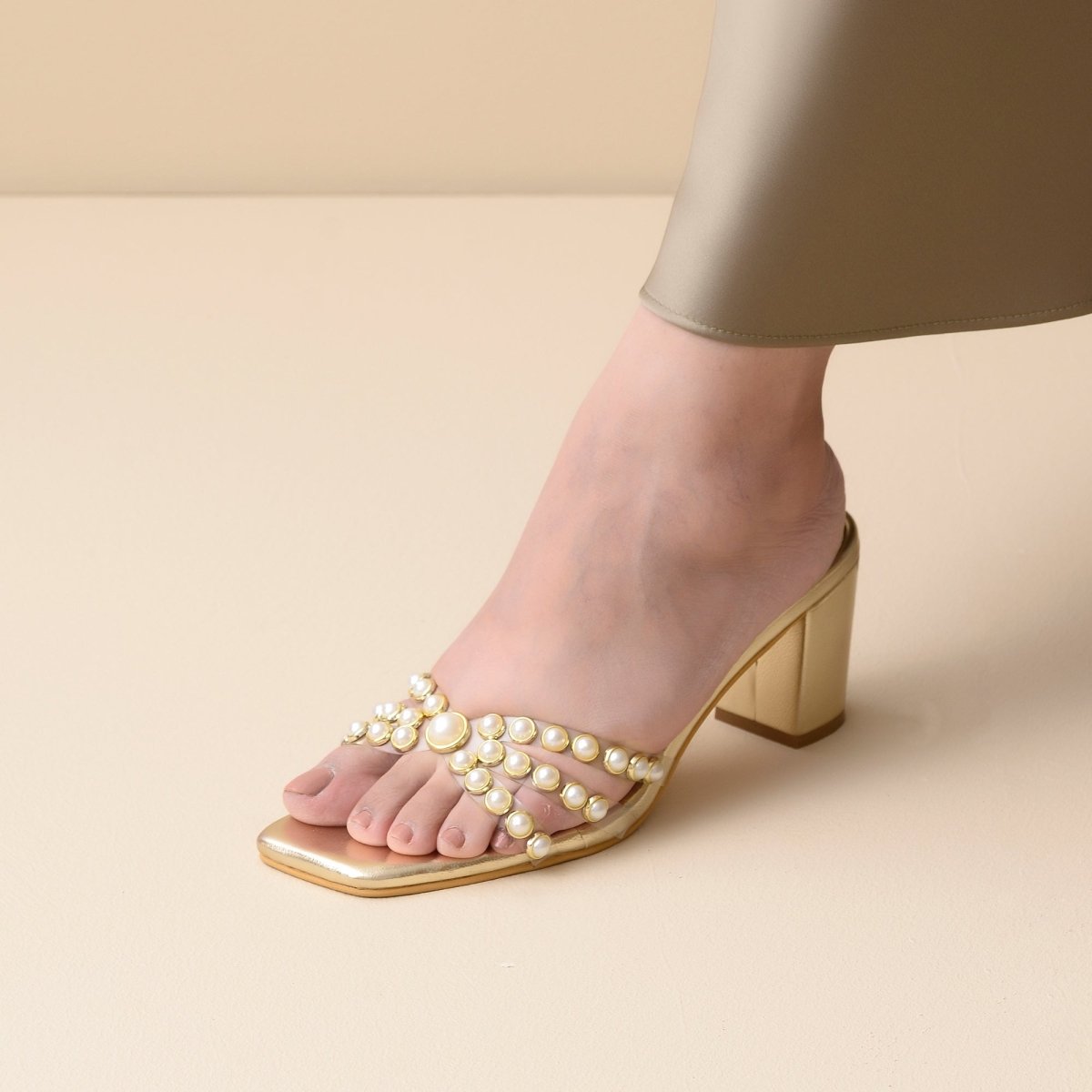 Pearl Gold Heels
