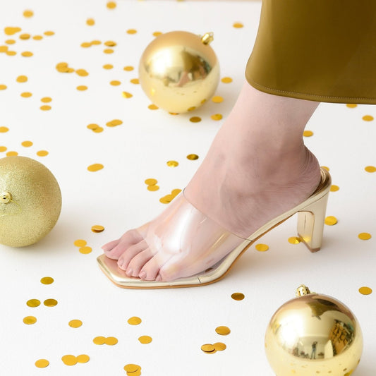 Gold Clear Heels