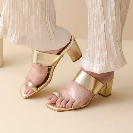 Gold Kolhapuri Heels