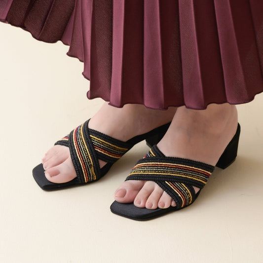 Black criss cross Heels