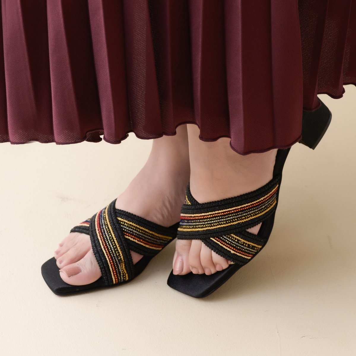 Black criss cross Heels