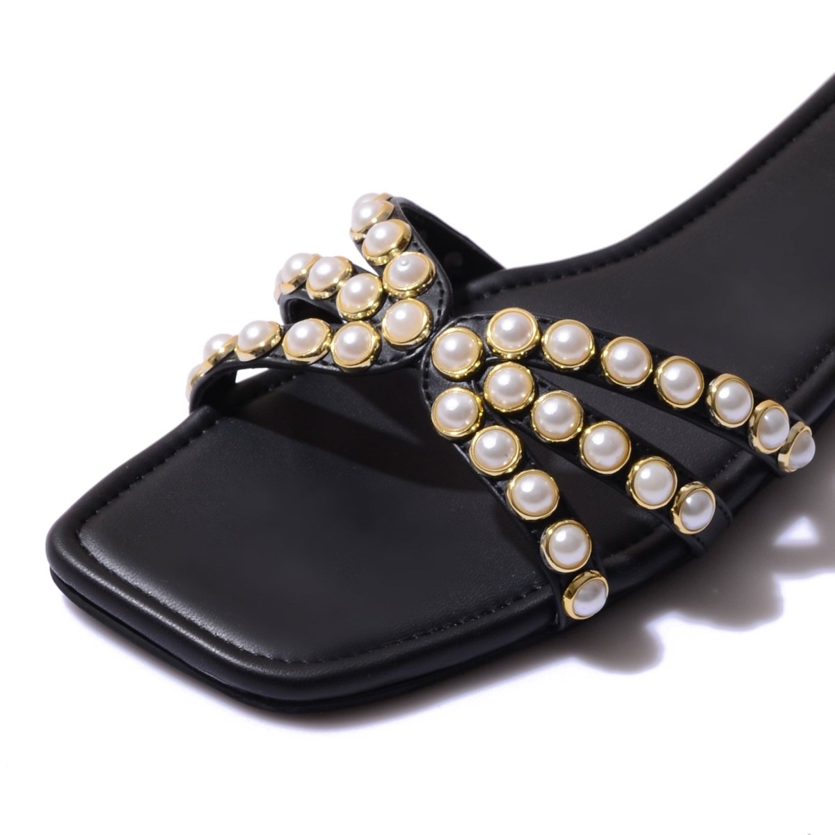 Pearl embellished flats