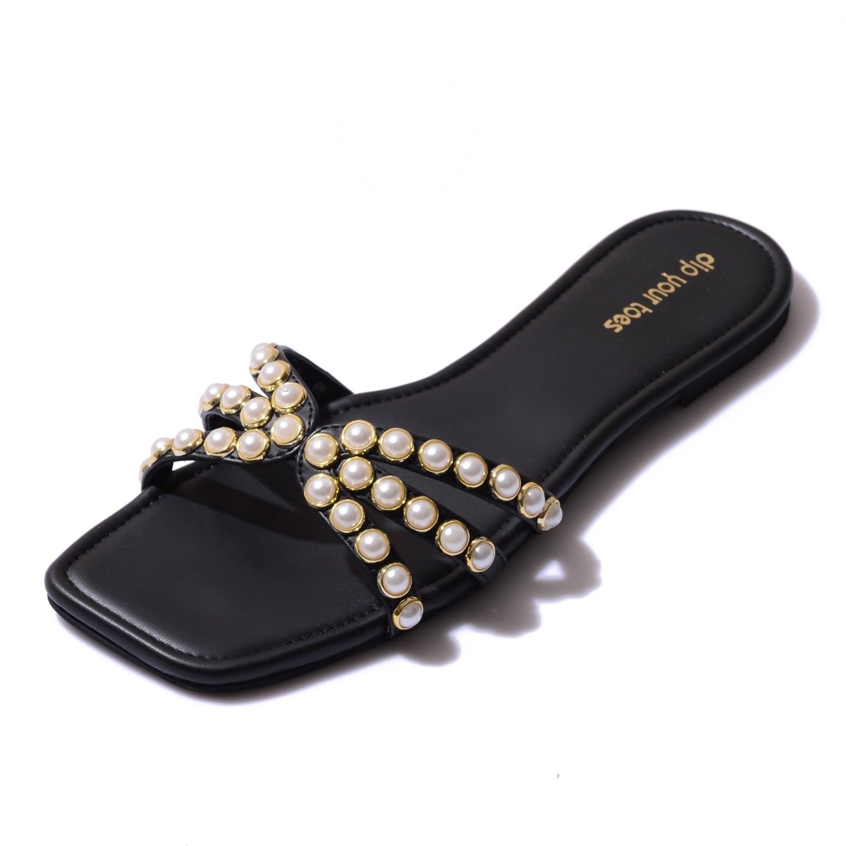 Pearl embellished flats