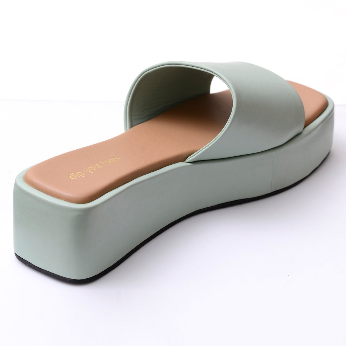 Marshmallow Green Platform Sandals