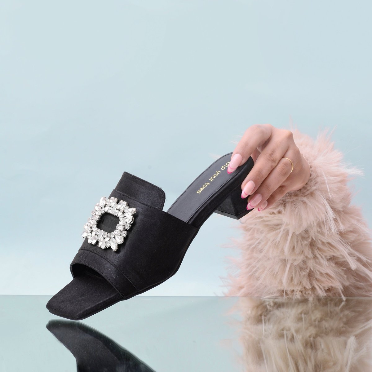 Black Buckled Heels