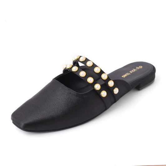 Pearl embellished Mules