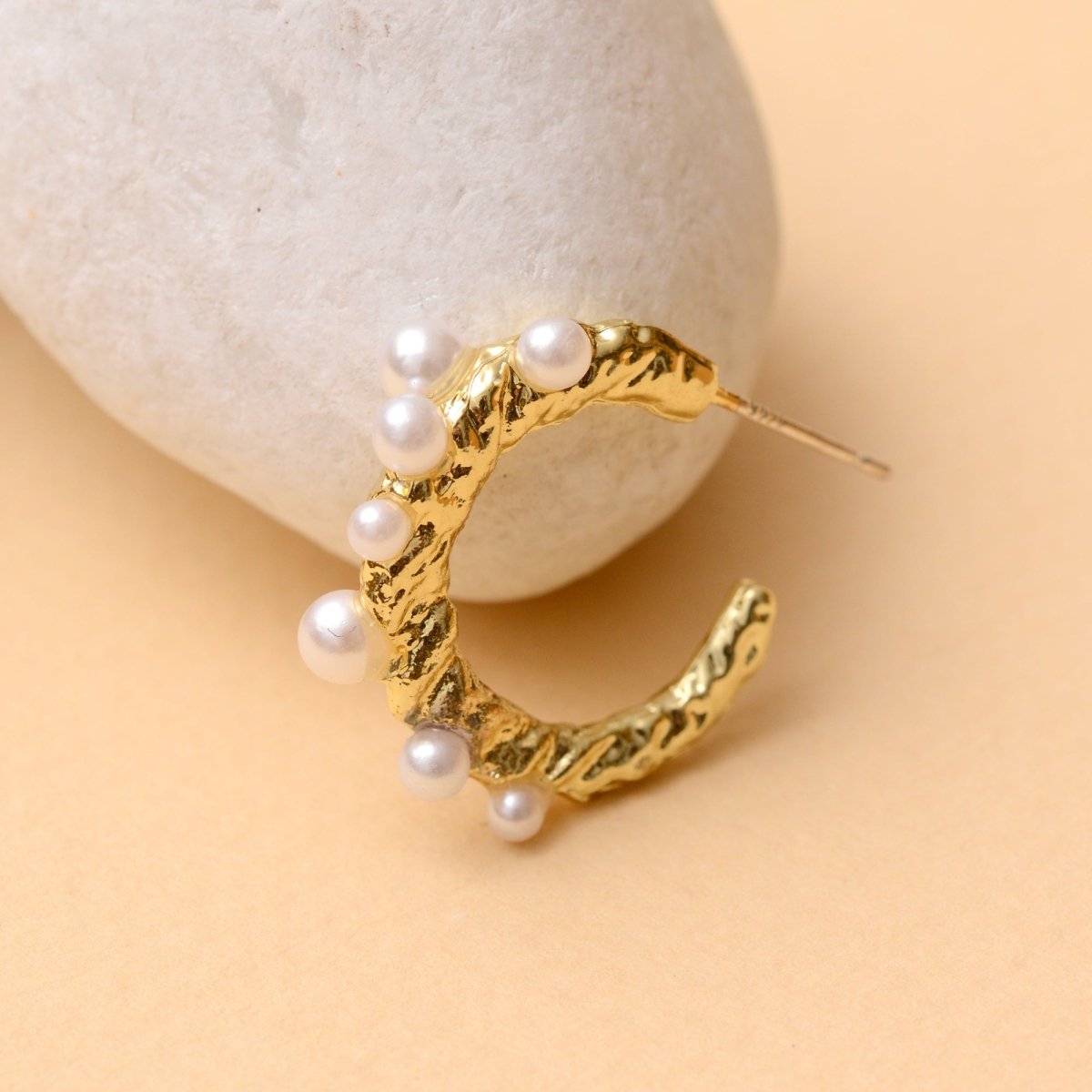 Small Pearl Hoops