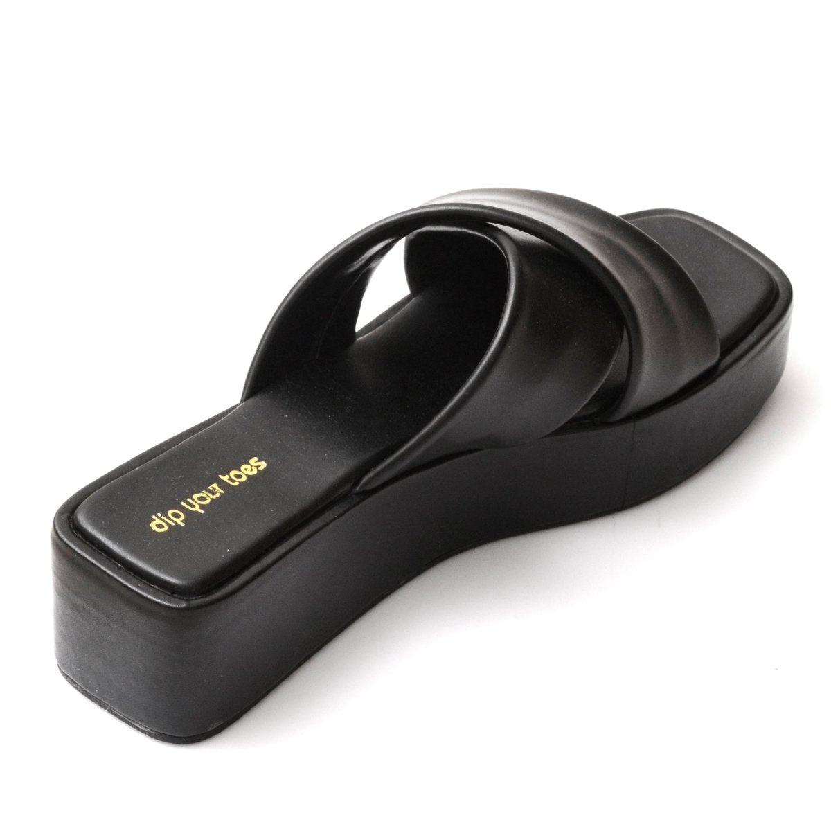 Black Cross Flatform Sandals