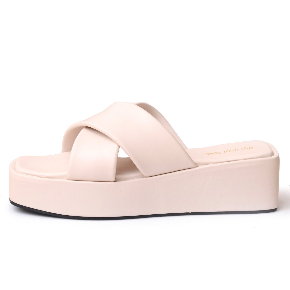 Ivory Cross Flatform Sandals