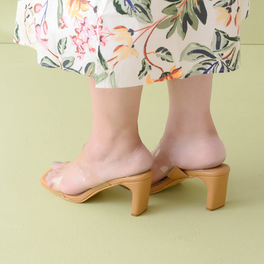Beige Transparent Heels