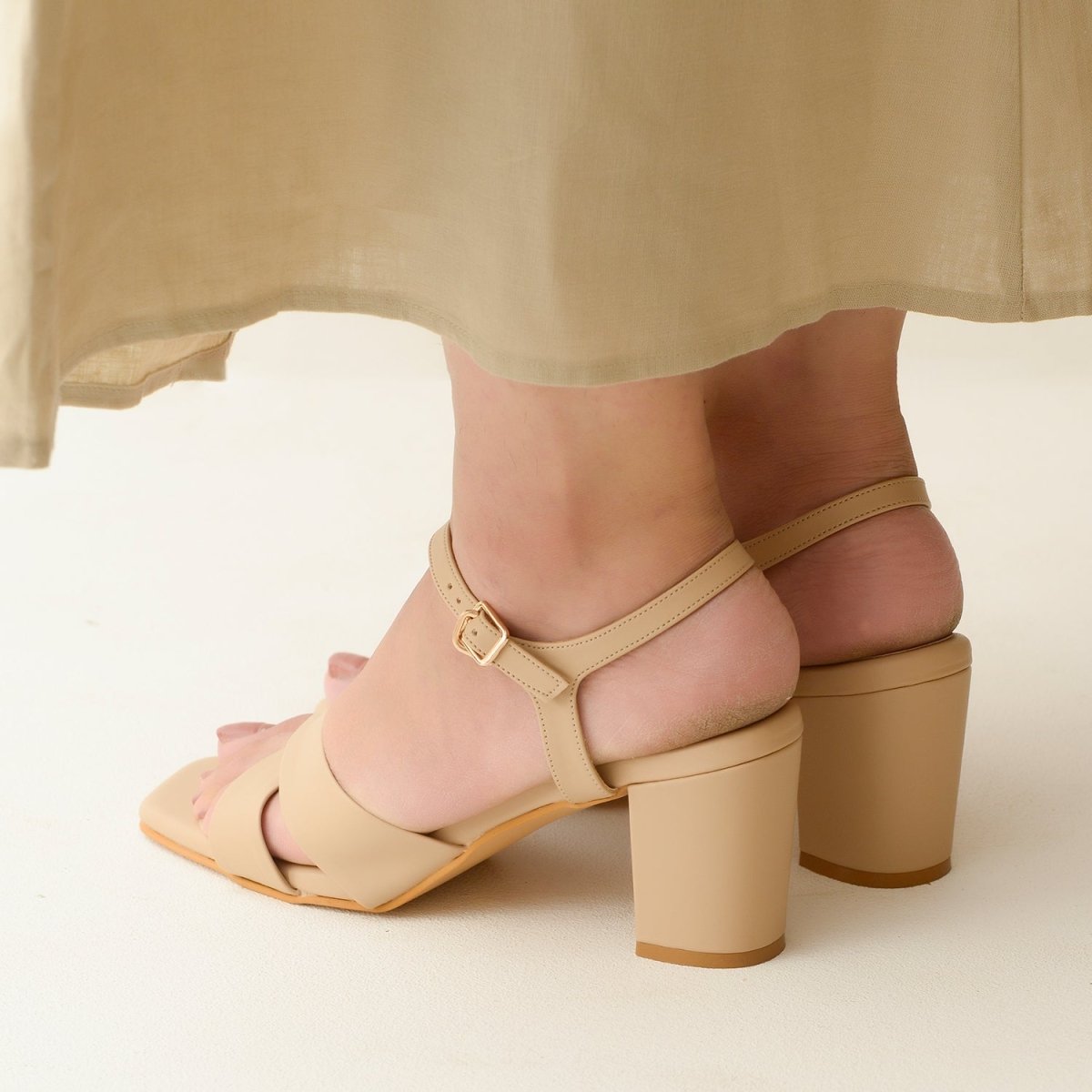 Cross Strap Antique White Sandals