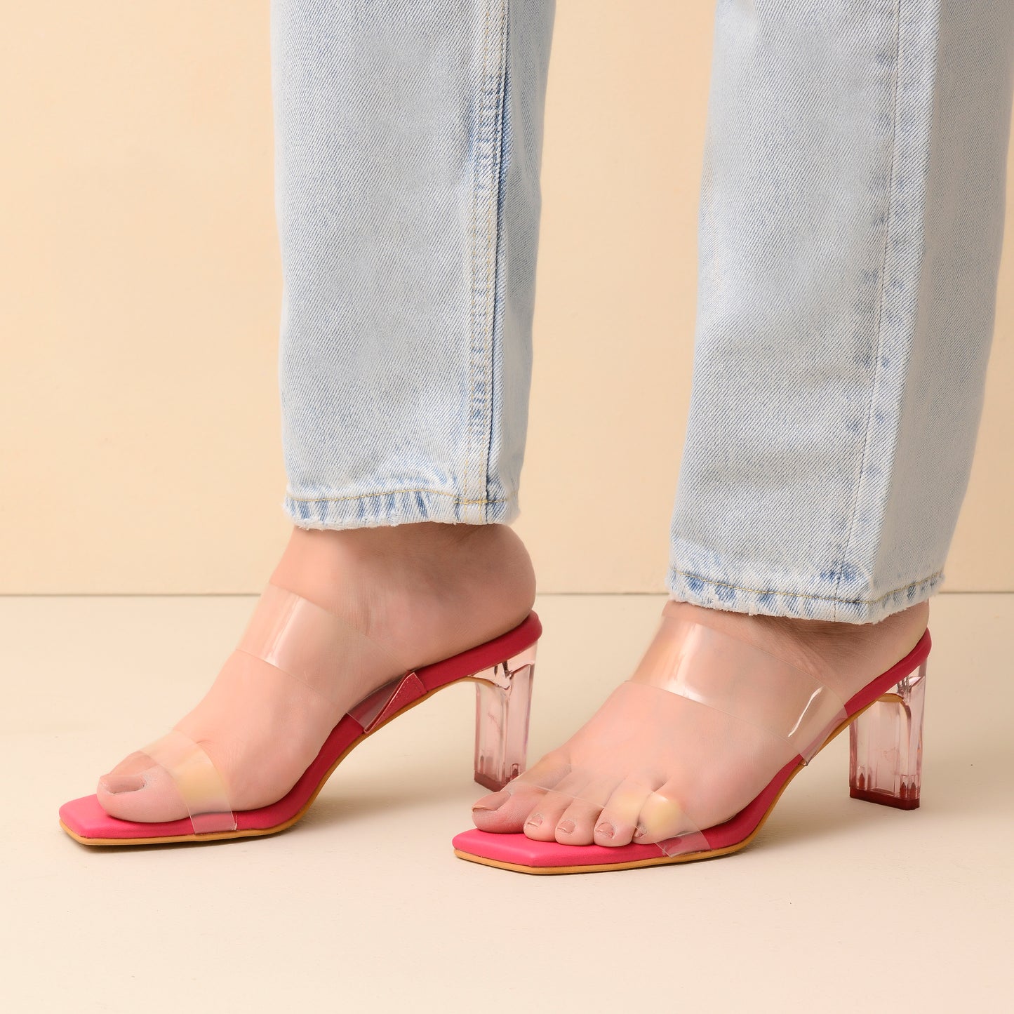 Pink Transparent Heels