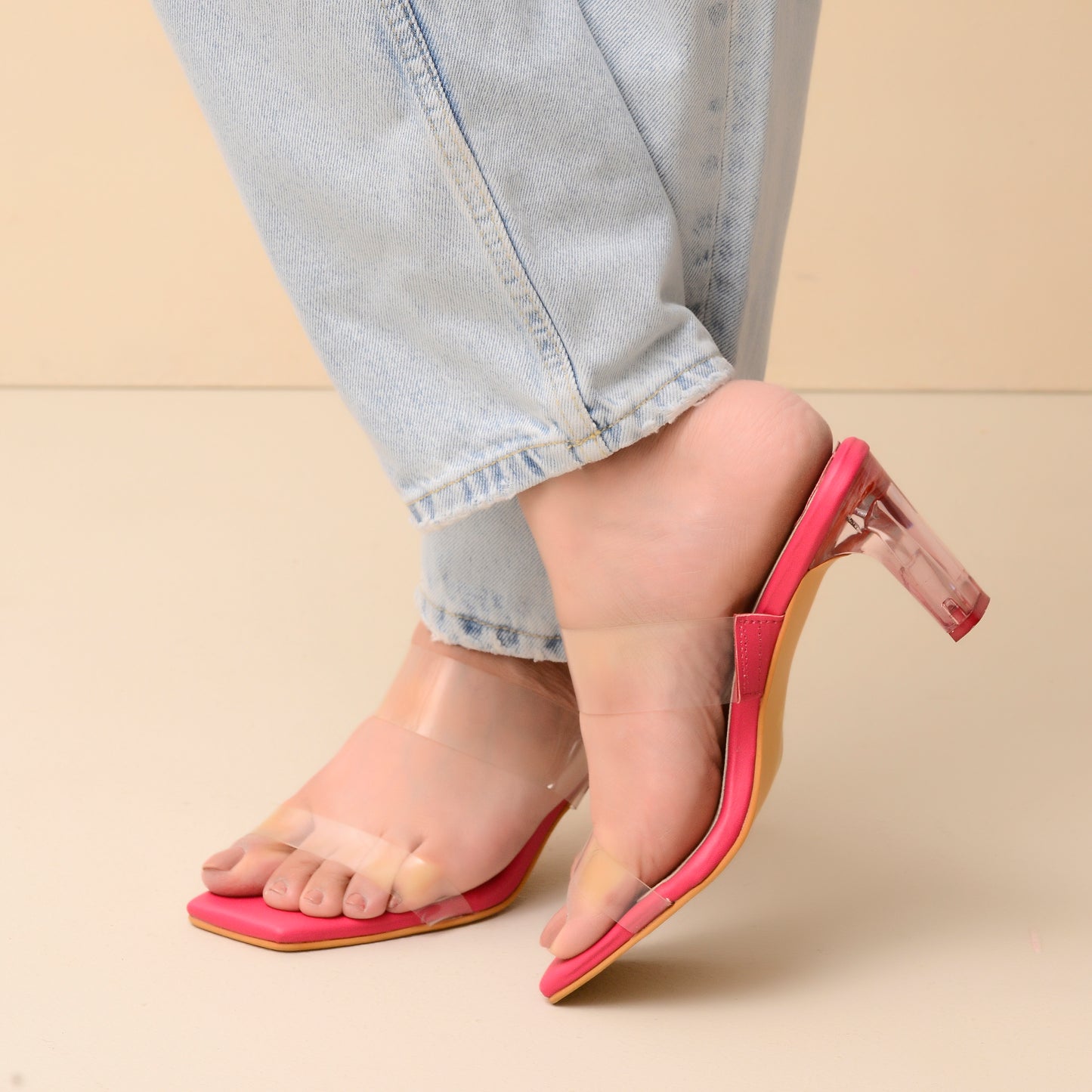 Pink Transparent Heels