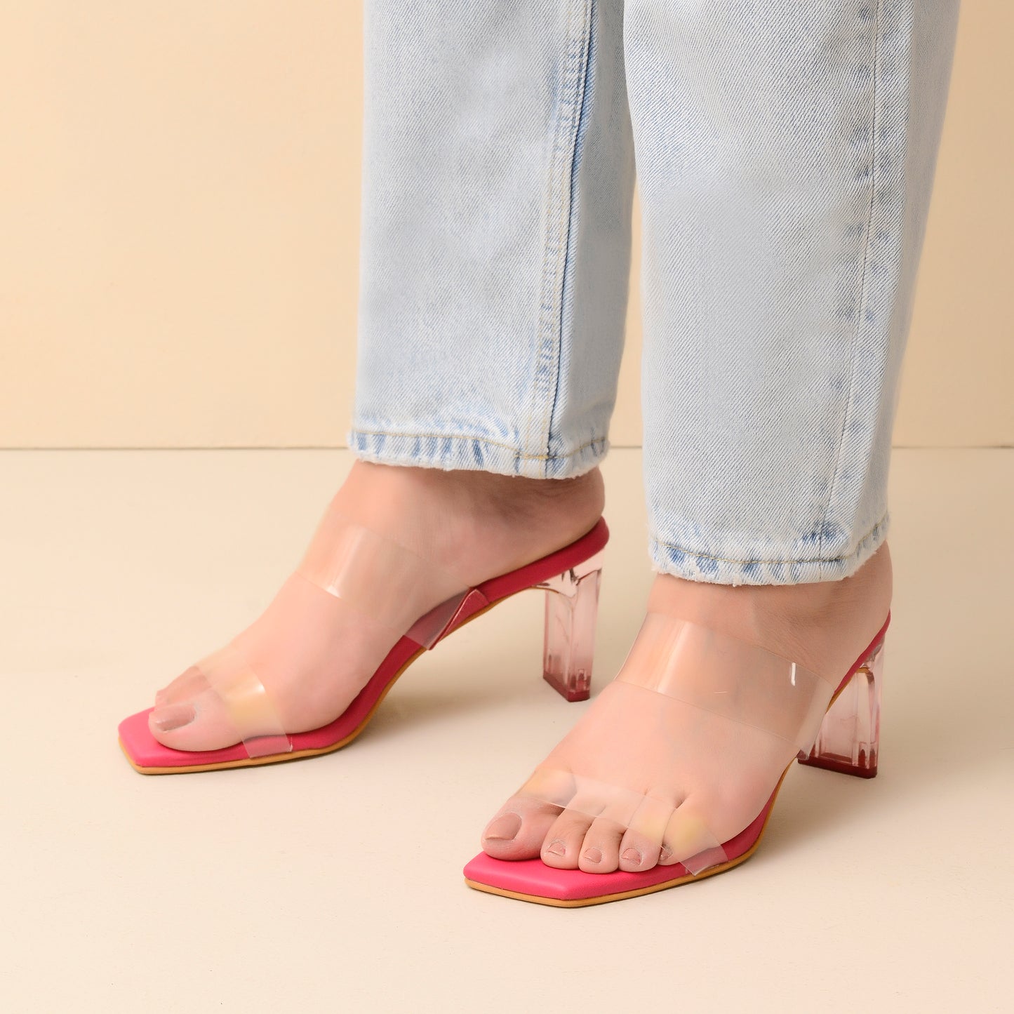 Pink Transparent Heels
