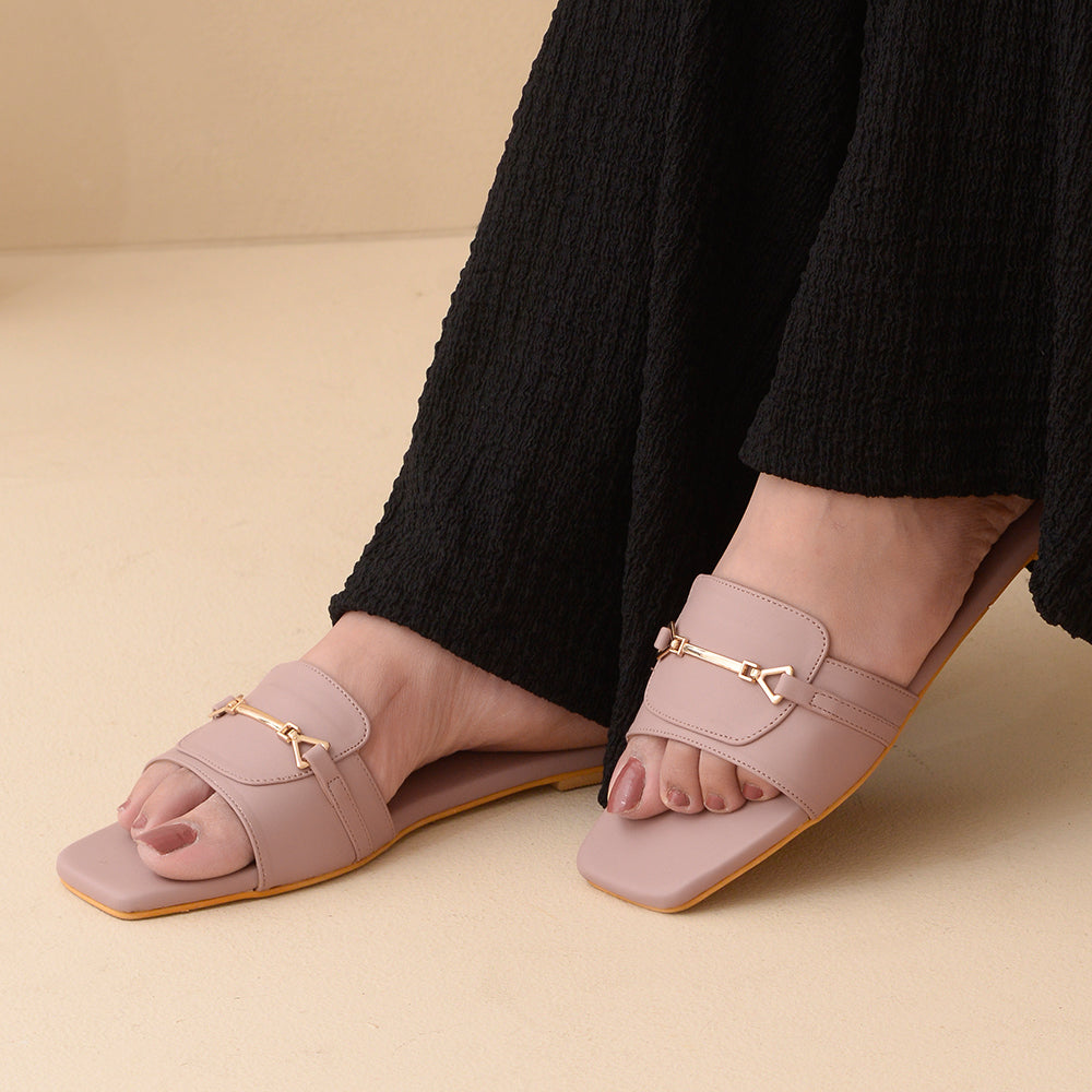 Lavender T-Shape Flats