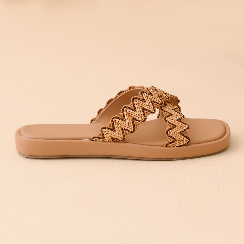 Beige Crossover Flatforms