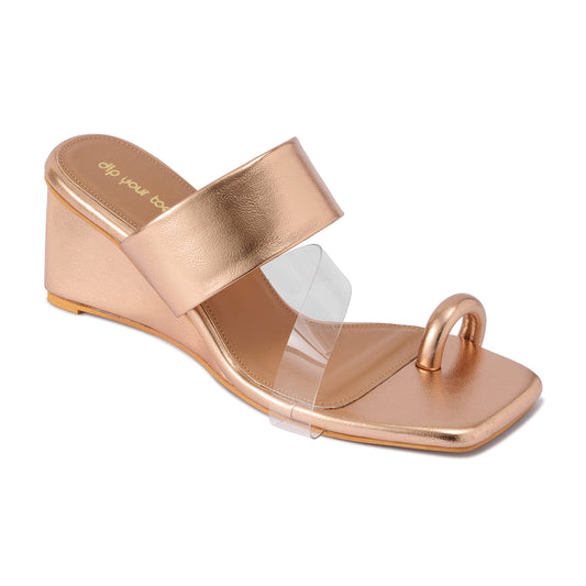 Rosegold Kolhapuri Wedges