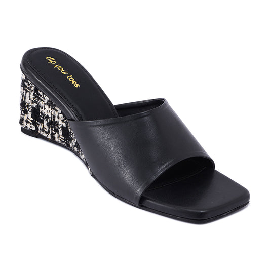 Monochrome Tweed Wedges