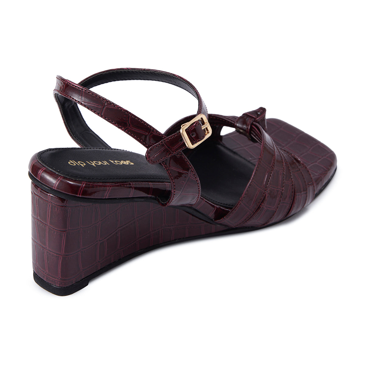 Mulberry Knotted Wedge Sandals