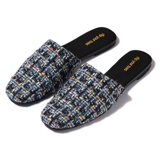 Midnight Tweed Mules