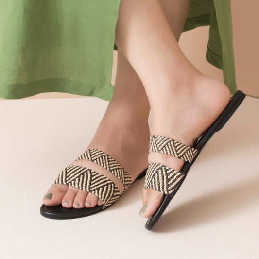 Neutral Twin Strap Flats